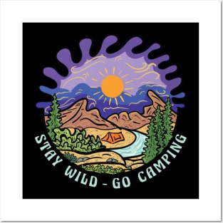 Vintage Retro Style Outdoor at Mountain Go Camping Stay Wild Posters and Art